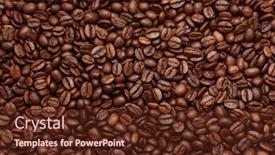  Presentation with sack of coffee beans - PPT theme enhanced with close-up-of-roasted-coffee and a tawny brown colored foreground