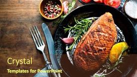  Presentation with breast - PPT layouts with close-up-of-roasted-duck background and a tawny brown colored foreground
