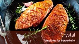  Presentation with duck - PPT theme consisting of close-up-of-roasted-duck background and a tawny brown colored foreground