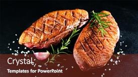  Presentation with breast - Audience pleasing slide deck consisting of close-up-of-roasted-duck backdrop and a tawny brown colored foreground