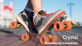  Presentation with blade - Presentation theme enhanced with close up of roller skates background and a red colored foreground