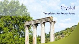  Presentation with roman - Cool new slide set with close up of roman temple riez provence-alpes-cote d''azur france backdrop and a sky blue colored foreground