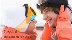  Presentation with couple kiss - Audience pleasing PPT theme consisting of close-up-of-romantic-young backdrop and a coral colored foreground