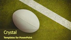  Presentation with challenge - Presentation design having close-up of rugby ball background and a  colored foreground
