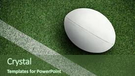  Presentation with challenge - Audience pleasing presentation theme consisting of close-up of rugby ball backdrop and a tawny brown colored foreground