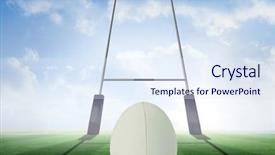  Presentation with rugby - Theme featuring close-up of rugby ball background and a  colored foreground