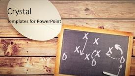  Presentation with black chalkboard chalk dust - Cool new slide set with close-up of rugby ball backdrop and a coral colored foreground