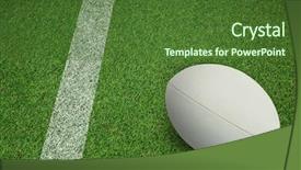  Presentation with physics pitch - Presentation theme enhanced with close-up of rugby ball background and a tawny brown colored foreground