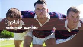  Presentation with rugby players - Audience pleasing slide set consisting of close up of rugby players backdrop and a  colored foreground