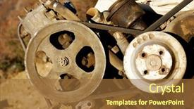  Presentation with motor - Beautiful presentation featuring close up of rusty motor backdrop and a tawny brown colored foreground