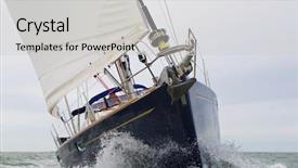  Presentation with sailing ship - Slide deck enhanced with close up of sailing boat background and a light gray colored foreground