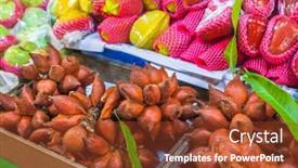  Presentation with salak - Slide deck enhanced with close-up-of-salak-fruit background and a tawny brown colored foreground
