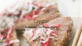  Presentation with pancake - PPT theme enhanced with close-up-of-savoury-pancake background and a coral colored foreground