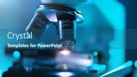  Presentation with scientific research - Presentation enhanced with close-up-of-scientific-microscope background and a ocean colored foreground