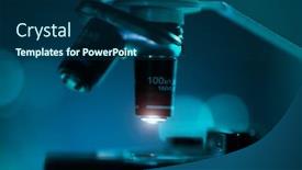  Presentation with epidemic - Amazing PPT theme having close-up-of-scientific-microscope backdrop and a ocean colored foreground