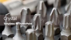  Presentation with bits - Presentation design having close up of screwdriver metal bits set background and a gray colored foreground