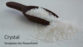  Presentation with wooden boat at sea edge - Presentation theme enhanced with close-up of sea salt background and a  colored foreground