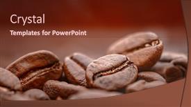  Presentation with coffee beans - Presentation theme enhanced with close-up-of-seeds background and a tawny brown colored foreground