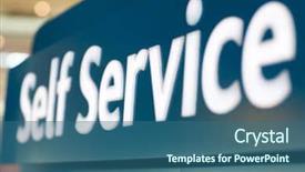  Presentation with self - Beautiful theme featuring close up of self service backdrop and a ocean colored foreground