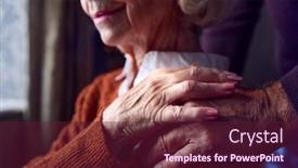  Presentation with senior couple - Presentation theme featuring close-up-of-senior-couple background and a tawny brown colored foreground