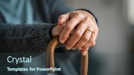  Presentation with cane - Amazing presentation theme having close-up-of-senior-disabled backdrop and a tawny brown colored foreground