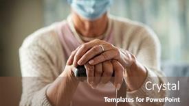  Presentation with holding hands - Colorful PPT theme enhanced with close-up-of-senior-disabled backdrop and a tawny brown colored foreground