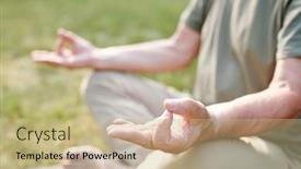  Presentation with lotus - Theme featuring close-up-of-senior-man background and a coral colored foreground