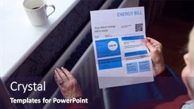  Presentation with energy crisis - Presentation consisting of close-up-of-senior-woman background and a wine colored foreground