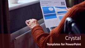  Presentation with energy crisis - Slide set consisting of close-up-of-senior-woman background and a tawny brown colored foreground