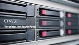  Presentation with server - Slide set with close-up-of-server-hard background and a dark gray colored foreground