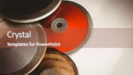  Presentation with discus throw - Cool new presentation theme with close up of several discus backdrop and a red colored foreground