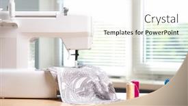  Presentation with sewing machine - Presentation design with close-up-of-sewing-machine background and a white colored foreground