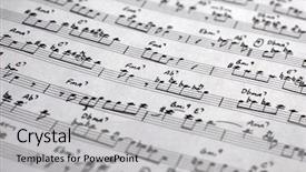  Presentation with music score - PPT layouts having close-up of sheet music background and a light gray colored foreground