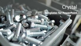  Presentation with furniture - PPT theme featuring close-up-of-silver-screws background and a dark gray colored foreground