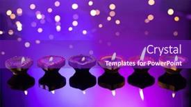  Presentation with diwali festival - Slide set enhanced with close-up-of-six-diwali and a violet colored foreground