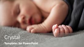  Presentation with sleeping baby - Presentation theme with close-up-of-sleeping-newborn background and a gray colored foreground
