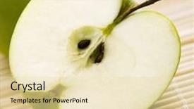  Presentation with green apple - Slide deck consisting of close up of sliced green apple background and a lemonade colored foreground