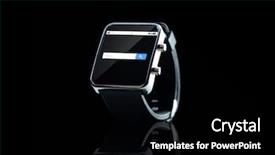  Presentation with search - PPT theme enhanced with close up of smart watch with internet search bar background and a black colored foreground