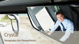  Presentation with people reflection - Theme enhanced with close up of smiling driver background and a lemonade colored foreground