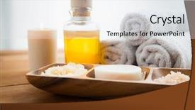  Presentation with soap - Colorful presentation theme enhanced with close up of soap himalayan backdrop and a sky blue colored foreground