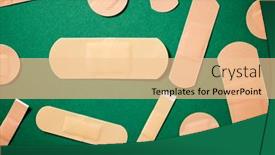  Presentation with green - Amazing PPT theme having close-up-of-some-plasters backdrop and a lemonade colored foreground