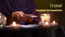  Presentation with magic ball - Colorful presentation theme enhanced with close-up-of-soothsayer-guessing backdrop and a wine colored foreground