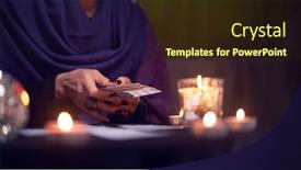  Presentation with magic ball - Audience pleasing presentation design consisting of close-up-of-soothsayer-woman backdrop and a wine colored foreground