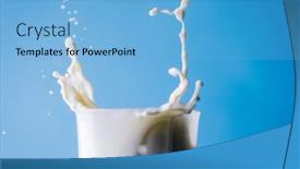  Presentation with healthy drink - Presentation theme enhanced with close-up-of-spilled-milk background and a  colored foreground