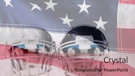  Presentation with american revolution close up - Presentation theme having close up of sports helmets background and a coral colored foreground