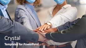  Presentation with covid coronavirus - Presentation consisting of close-up-of-stack background and a tawny brown colored foreground