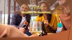  Presentation with staff meeting - PPT theme featuring close-up-of-staff background and a tawny brown colored foreground