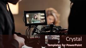  Presentation with commercial - Slide deck enhanced with close-up-of-steadicam-screens background and a wine colored foreground