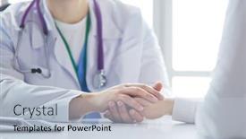  Presentation with paper - Slide deck with close-up-of-stethoscope background and a light blue colored foreground