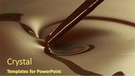  Presentation with stream - Presentation design with close-up-of-stirring-stream background and a tawny brown colored foreground